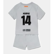 Barcelona Memphis Depay #14 Tredjeställ Barn 2022-23 Korta ärmar (+ Korta byxor)
